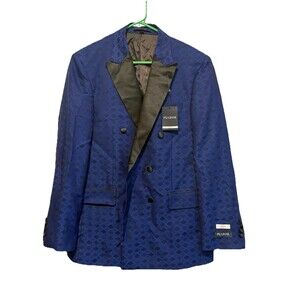 Jos A Bank Mens 38R Blue Dinner Jacket Tuxedo DB Satin Peak Lapel Slim Fit NWT